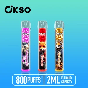 Großhandel OKSO Vape Crystal Bar- 800 Puffs Crystal Disposable Vape Pen & Nic Salz Vape Saft & Cartoon Handy Vape Design